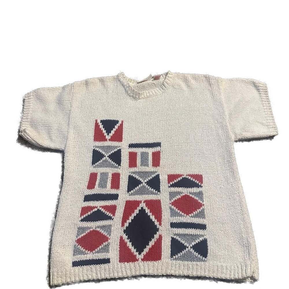 Vintage Cos Cob Chunky 80s Knit Cream Cottage Core Southwestern Sweater